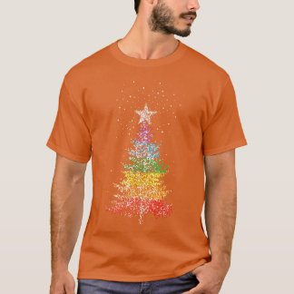 Camiseta Árvore Natal Árvore Natal Cores Arco-Íris LGBTQ