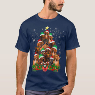 Camiseta Árvore Natal Dachshund Engraçado Pijamas Xmas