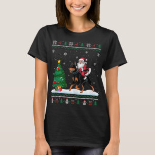 Camiseta Árvore Natal Feia Papais noeis Luzes Andando Dober
