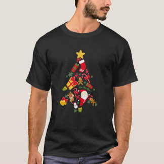 Camiseta árvore Natal feriado presente engraçado Papai Noel