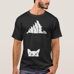 Camiseta Árvore Natal Vermelha Dando Xmas Em Torno De Gato 