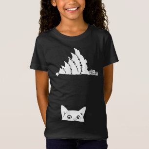 Camiseta Árvore Natal Vermelha Dando Xmas Em Torno De Gato 