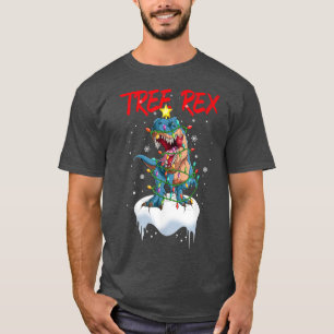 Camiseta Árvore natalícia Dinossaur Fada Luz de Natal Tiro