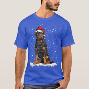 Camiseta Árvore natalina Santa Hata Rottweiler Cachorro Pet