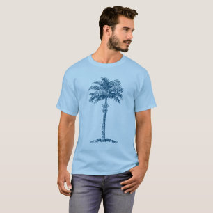 Camiseta Árvore Palm - Azul Oceano
