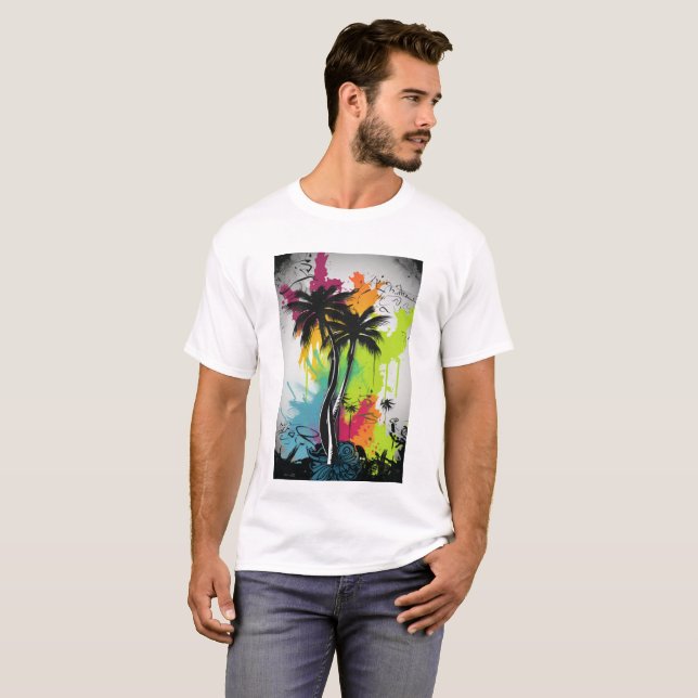 Camiseta Árvore Palm do grafite (Frente Completa)