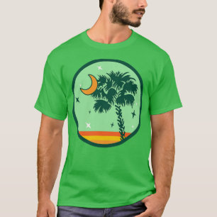 Camiseta árvore palmetto da Carolina do Sul com lua crescen