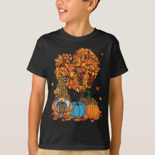 Camiseta Árvore Pumpkin Gnoma Leopardo Cute Folha Outono Do