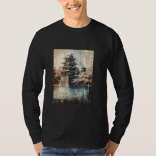Camiseta Árvore Sakura Castelo Japonês Flor de Cerejeira Ja