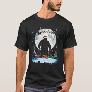 Camiseta Árvore Santa Hat, Pé Grande, Natal, Sleigh Moon Re