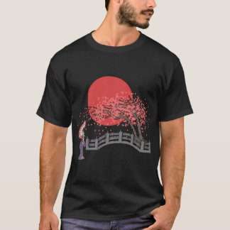 Camiseta Árvore Tradicional de Flor de Cereja Japonês