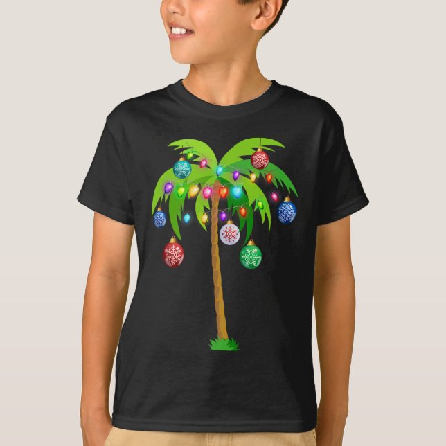 Camiseta Árvore Tropical de Natal do Havaí - Coco L (Frente)