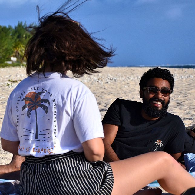 Camiseta Árvore Tropical Palm Beach Vibes Summer Sun Retro (Criador carregado)