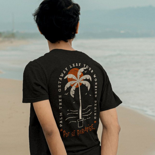 Camiseta Árvore Tropical Palm Beach Vibes Summer Sun Retro (Criador carregado)