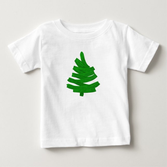Camiseta árvore verde desenhada à mão. (Frente)