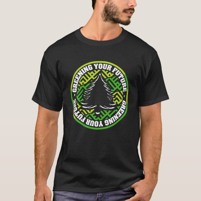 Camiseta Árvore Verde Do Parque De Camping Familiar Para Ra (Frente)
