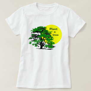 Camiseta Árvore Verde e Sol Amarelo, Plante uma Árvore