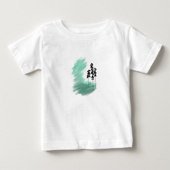 Camiseta Árvore verde escandinava: simples menta moderna (Frente)