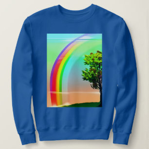 Camiseta Árvore Verde sob um arco-íris