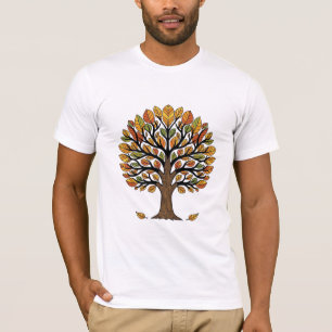 Camiseta Árvore Vibrante da Vida no Outono Ilustração de Ar