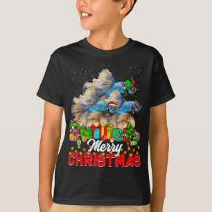 Camiseta Árvore Xmas Luz Natal Peixes Pajama
