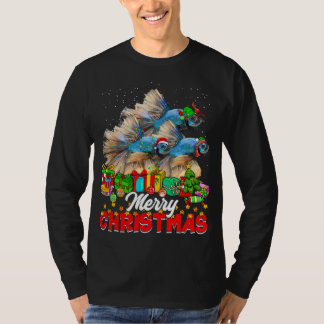 Camiseta Árvore Xmas Luz Natal Peixes Pajama