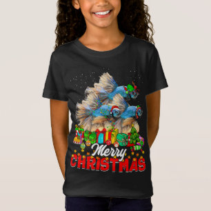 Camiseta Árvore Xmas Luz Natal Peixes Pajama
