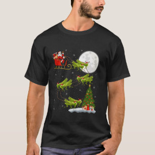 Camiseta Árvore Xmas Luz Papais noeis Engraçados Andando Em