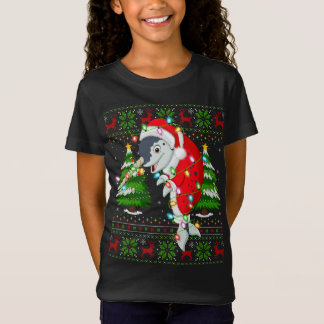 Camiseta Árvore Xmas Narwhal Correspondente Papais noeis Na