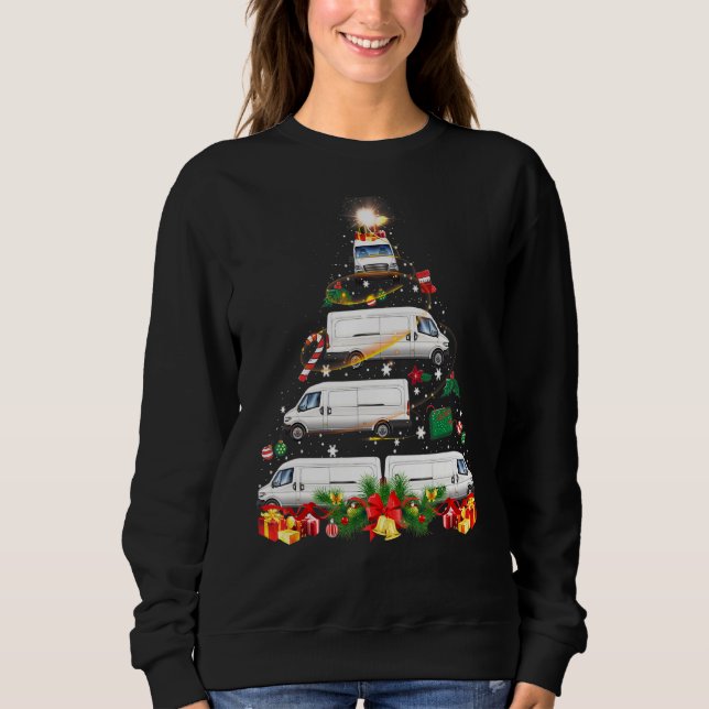 Camiseta Árvore Xmas Van Xmas Lights Tree Driver Family Chr (Frente)