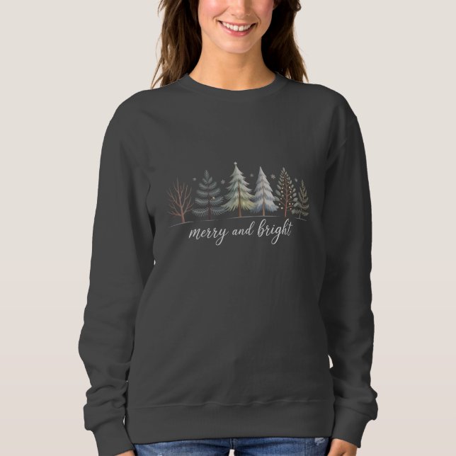 Camiseta Árvores Alegres e Iluminadas Natal Férias Inverno (Frente)