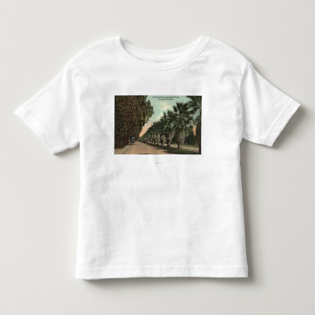 Camiseta Árvores da palma e de pimenta ao lado da avenida (Frente)