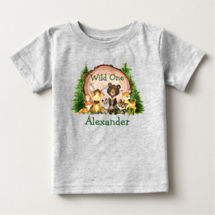 Camiseta Árvores de Animais da Floresta Rústica Selvagem 
