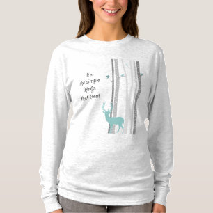Camiseta Árvores de Bétula Cervo Citação Inspiradora