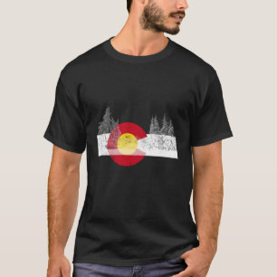 Camiseta Árvores de Esqui do Colorado Flag Mountain Outdoor