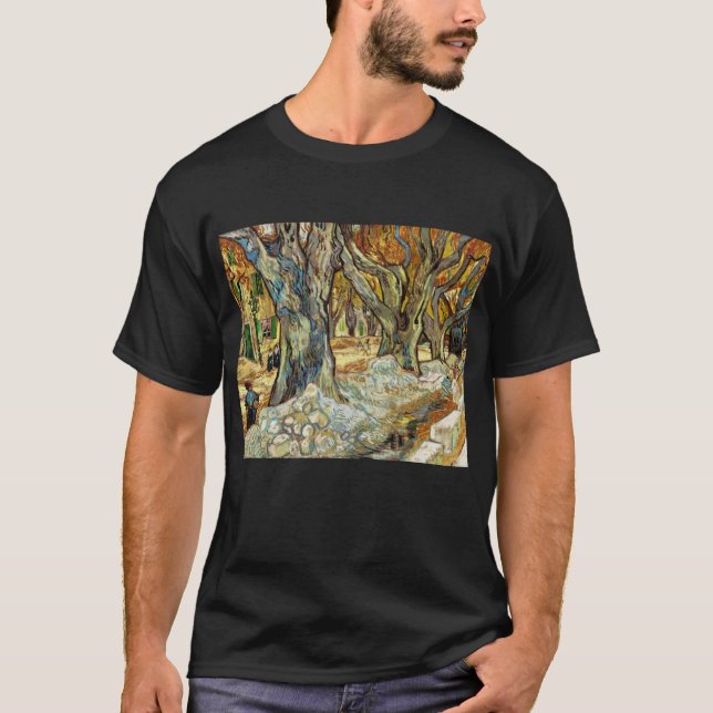 Camiseta Árvores De Grandes Aviões De Vincent Van Gogh (Frente)