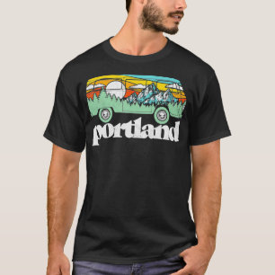 Camiseta Árvores de Montanhas Hippie Van, Oregon Portland
