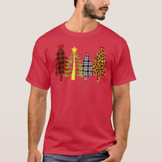 Camiseta Árvores de Natal com Xadrez de Buffalo e Imprensa 