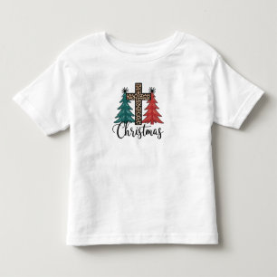 Camiseta Árvores de Natal Cruz Leopard Cristão