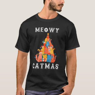 Camiseta Árvores de Natal do Gato Meowy Catmas