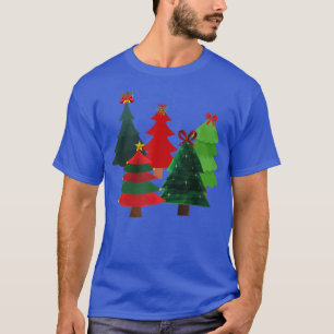 CAMISETA ÁRVORES DE NATAL, ESTRELAS, ARCOS E BA DECORADAS X