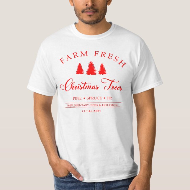Camiseta Árvores de Natal fazendas, Retro Natal, Chris (Frente)