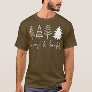 Camiseta Árvores de Natal felizes e Brilhantes