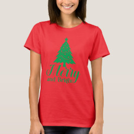 Camiseta Árvores de Natal felizes e Brilhantes