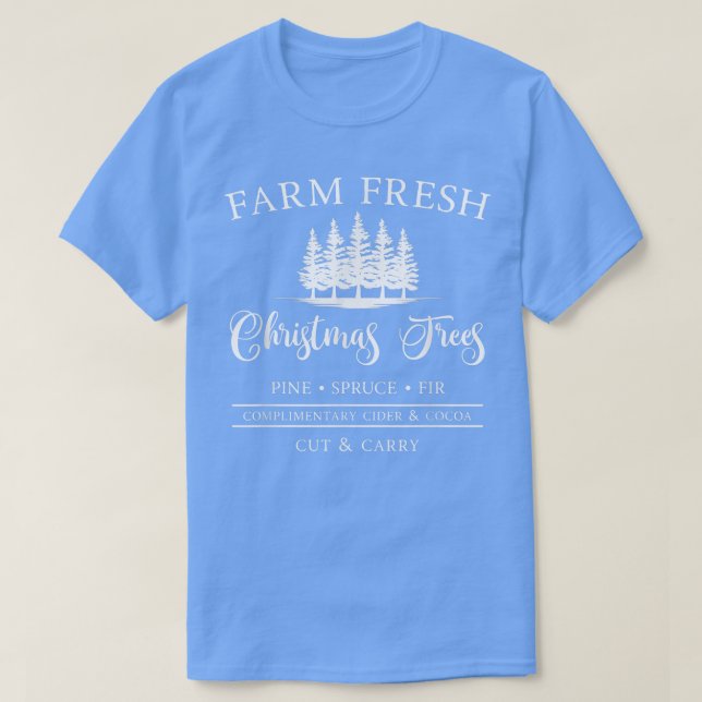 Camiseta Árvores de Natal frescas de fazenda (Frente do Design)
