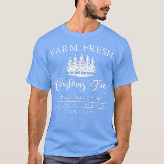 Camiseta Árvores de Natal frescas de fazenda