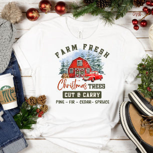 Camiseta Árvores de Natal frescas de fazenda