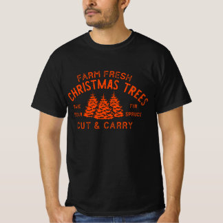 Camiseta Árvores de Natal frescas de fazenda, Árvore de Nat