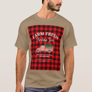Camiseta ÁRVORES DE NATAL FRESCO DE fazenda, VELHO CAMINHÃO