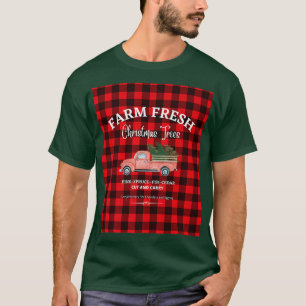 Camiseta ÁRVORES DE NATAL FRESCO DE fazenda, VELHO CAMINHÃO
